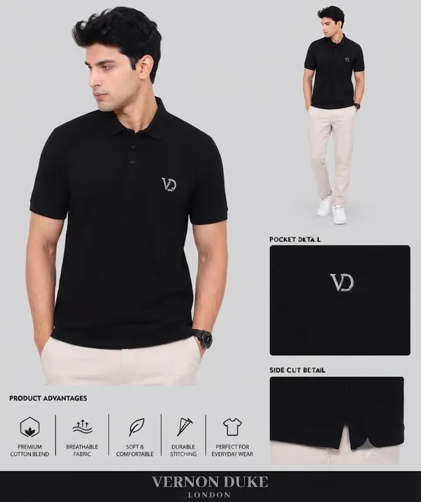 Men's Polo Collar T-Shirt with Pocket - Image 3