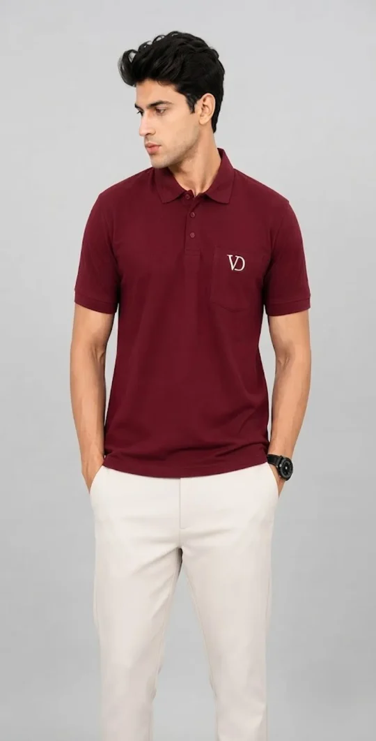 Men's Polo Collar T-Shirt with Pocket