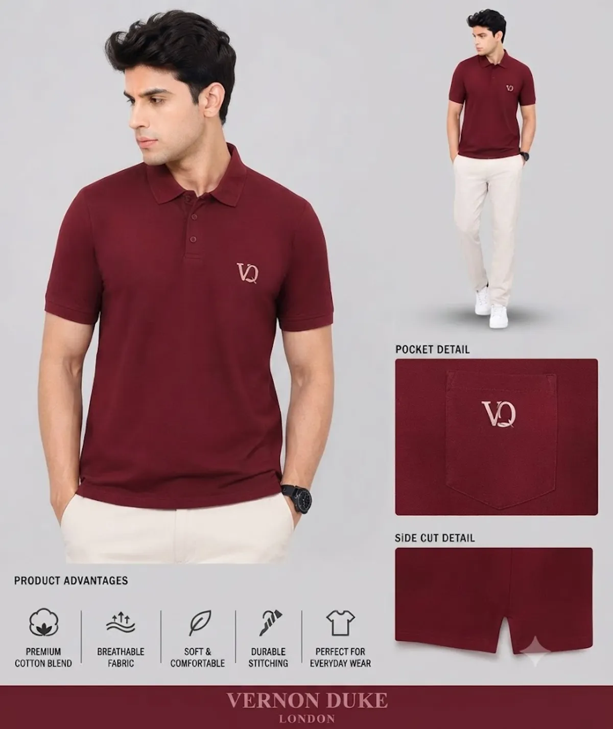 Men's Polo Collar T-Shirt with Pocket - Image 4