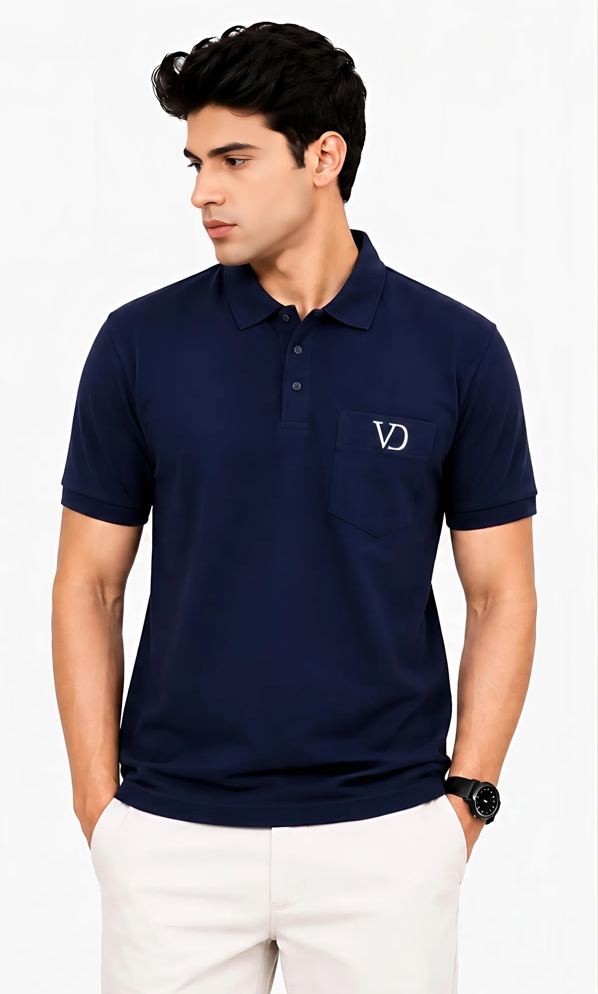 Men's Polo Collar T-Shirt with Pocket