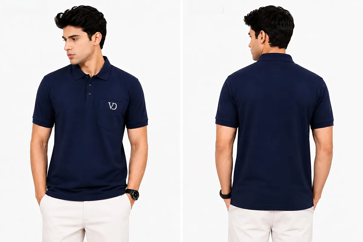 Men's Polo Collar T-Shirt with Pocket - Image 5