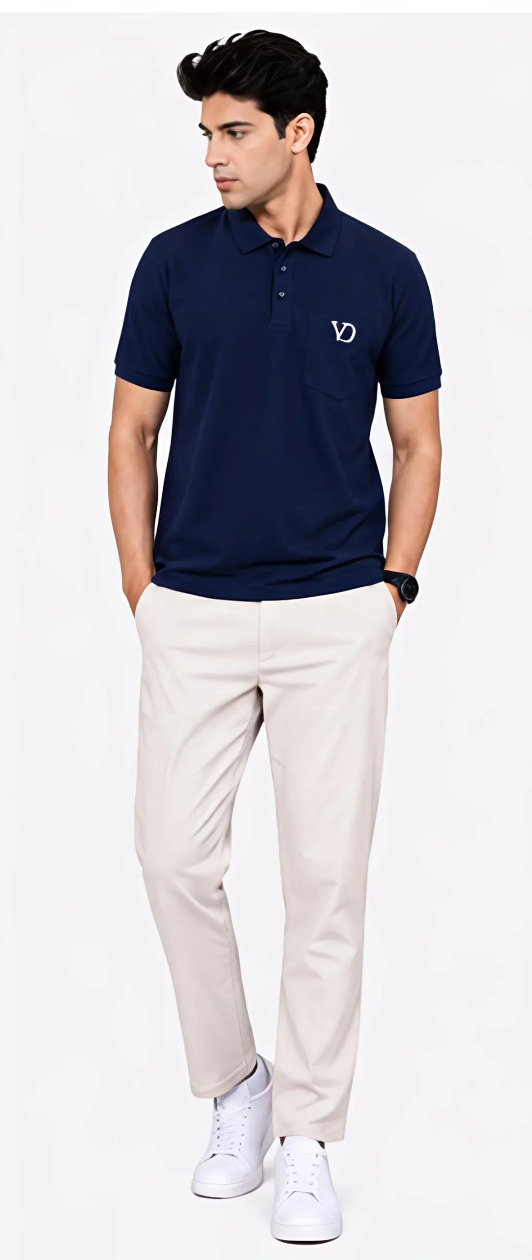 Men's Polo Collar T-Shirt with Pocket - Image 3