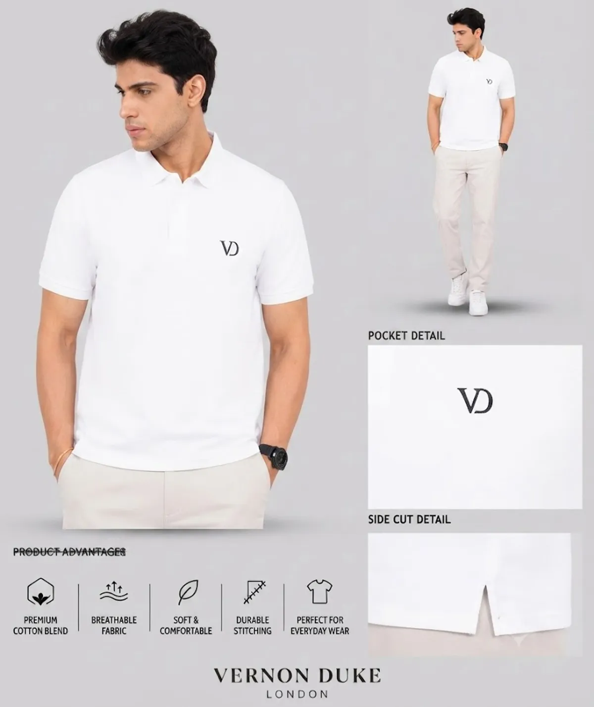 Men's Polo Collar T-Shirt with Pocket - Image 5