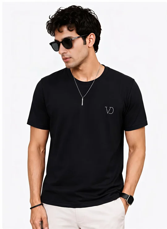 Men's Round Neck Brand Name Print T-Shirt