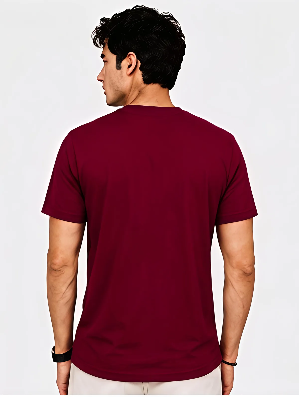 Men's Round Neck Brand Name Print T-Shirt - Image 2