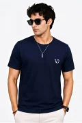 Men's Round Neck Brand Name Print T-Shirt