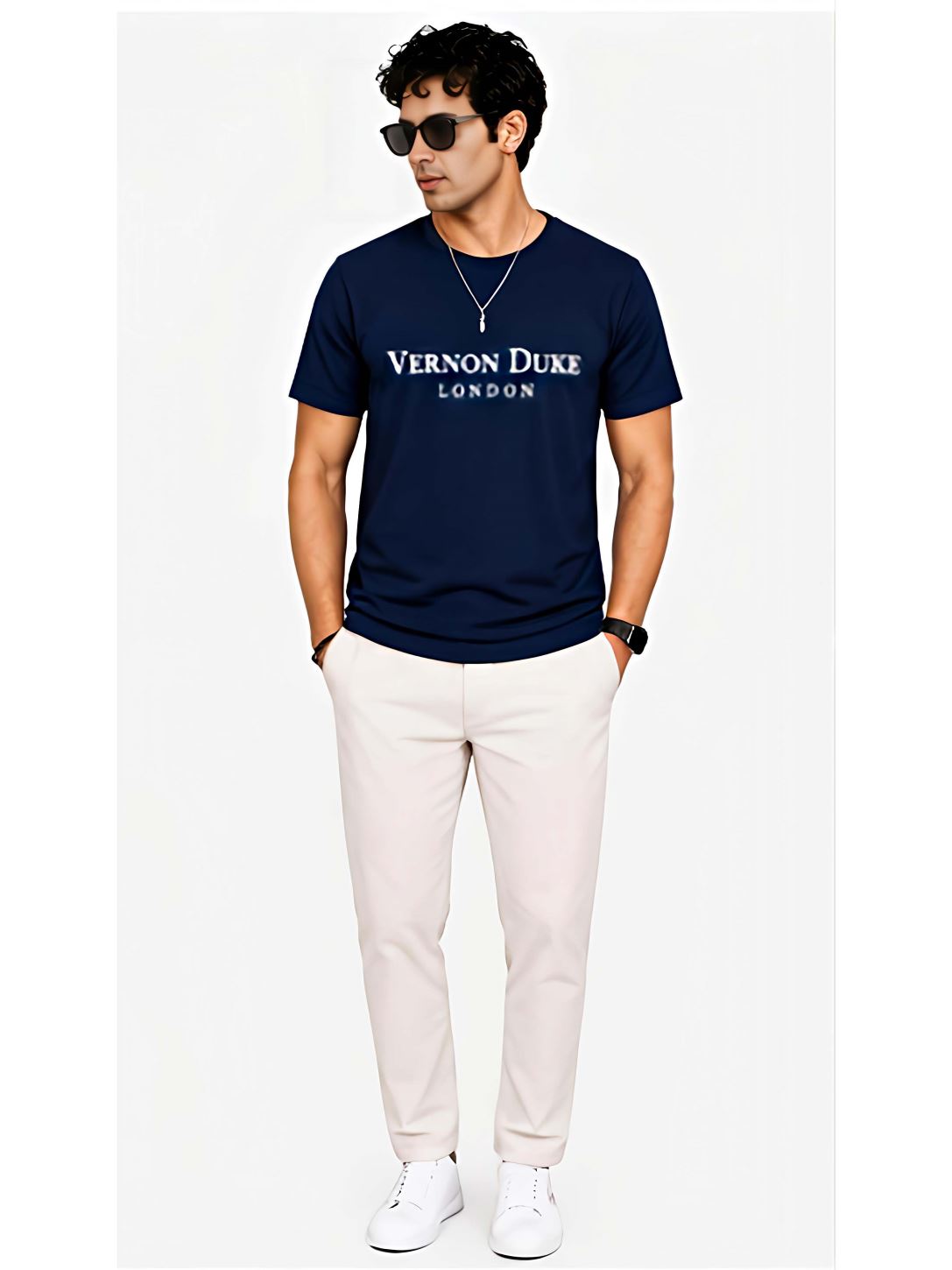Men's Round Neck T-Shirt with VD Embroidery - Image 3